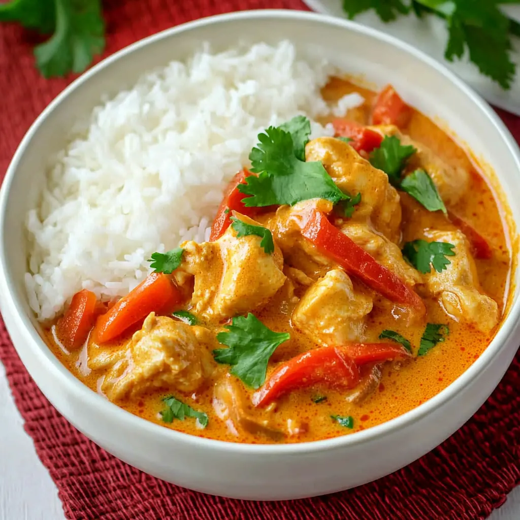 Einfaches Thai Red Curry Hähnchen