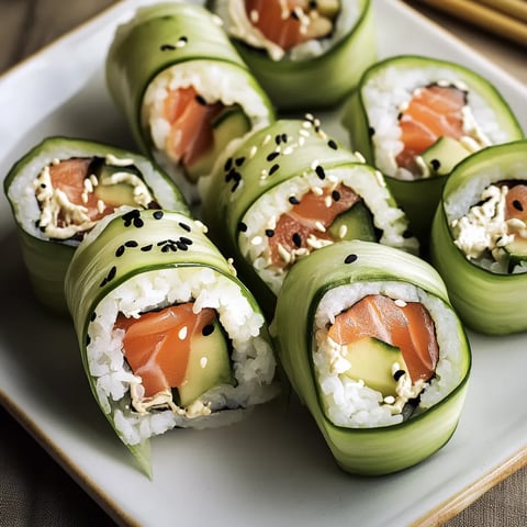 Cool & Creamy Cucumber Sushi Bites